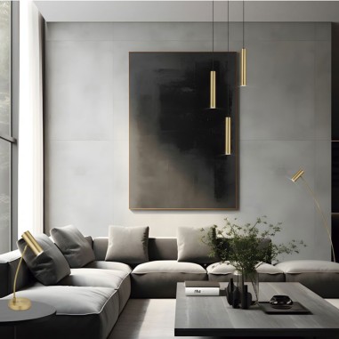 Lámpara colgante tubo oro viejo