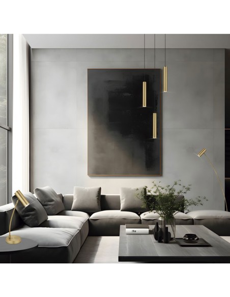 Lámpara colgante tubo oro viejo