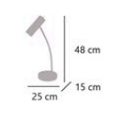 Lámpara sobremesa negra cabezal orientable