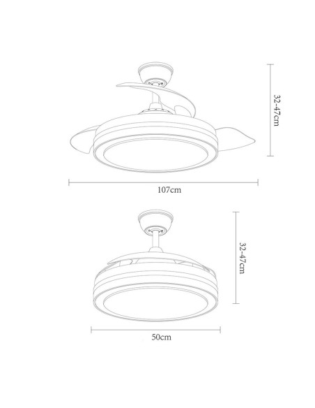 Ventilador retráctil Esparta plata