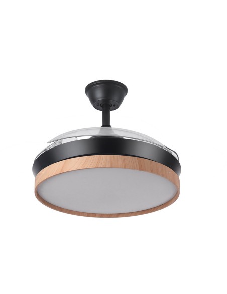 Ventilador con aspas que se recogen negro barato