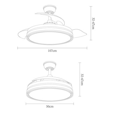 Ventilador Retráctil Blanco Motor DC