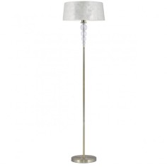 Pie de suelo cuero con pantalla de nacar