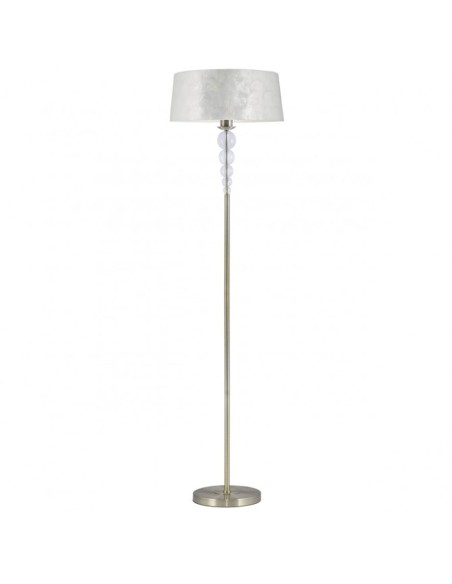 Pie de suelo cuero con pantalla de nacar