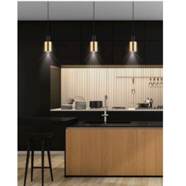 Lámpara Colgante Diseño Negra-Oro