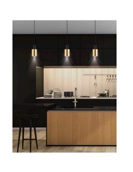 Lámpara Colgante Diseño Negra-Oro