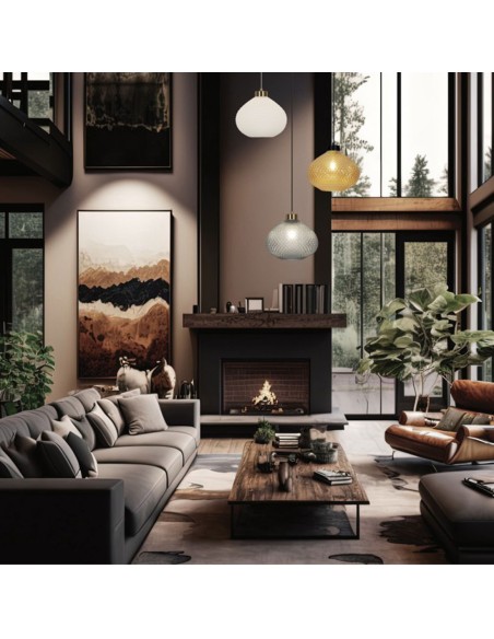 Lámpara de techo cristal opal mate barato