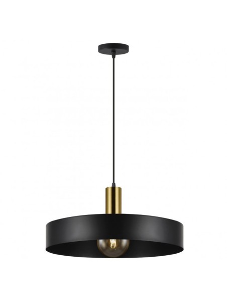 Lámpara suspendida negra y latón