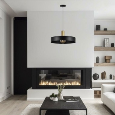 Lámpara de techo disco negro