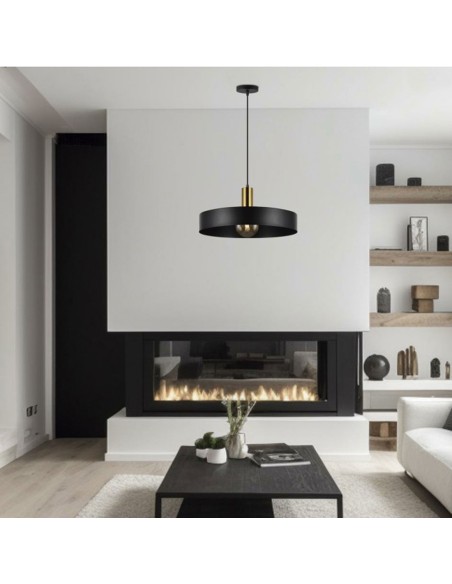 Lámpara de techo disco negro