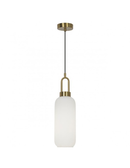 Lámpara colgante latón y cristal