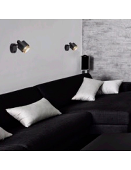 Foco negro y oro con interruptor