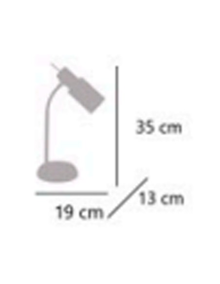 Lámpara de mesita con interruptor on/off en base.