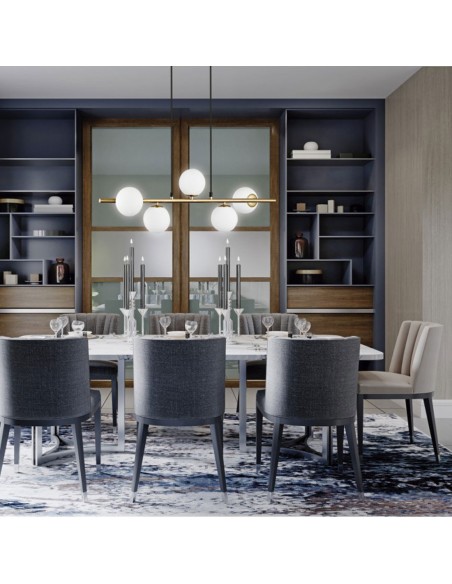 Lámpara lineal oferta dorada con bolas