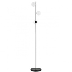 Lámpara de pie de salón negra con bolas