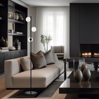 Lámpara de suelo barata con bolas