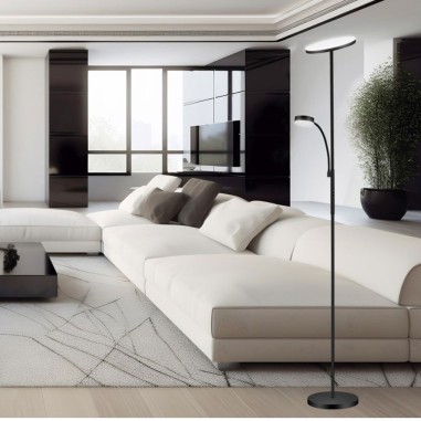 Pie led negro con lector.