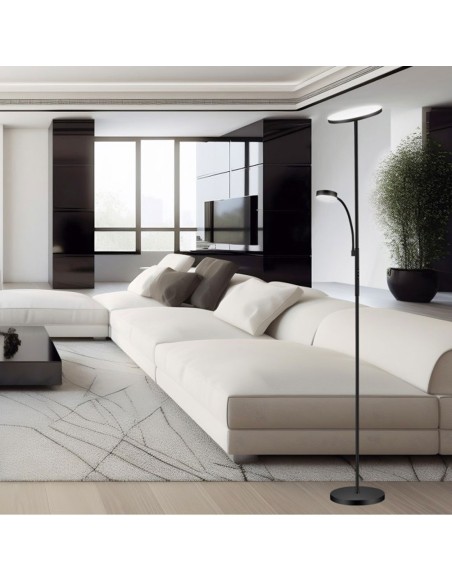 Pie led negro con lector.