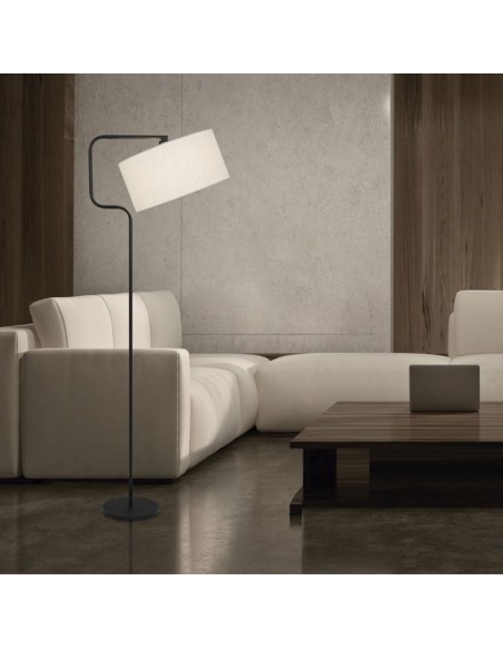 Lámpara de Pie Ahorcado Negro con Pantalla