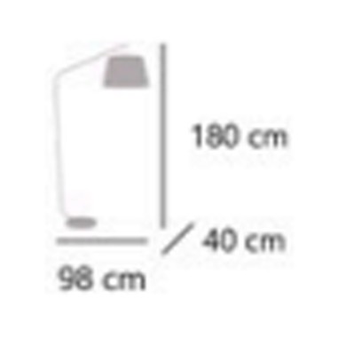 Pie de suelo curvado negro con pantalla textil negra