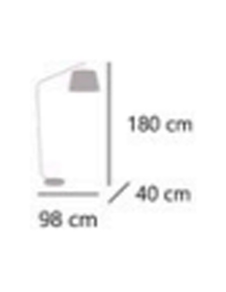 Pie de suelo curvado negro con pantalla textil negra