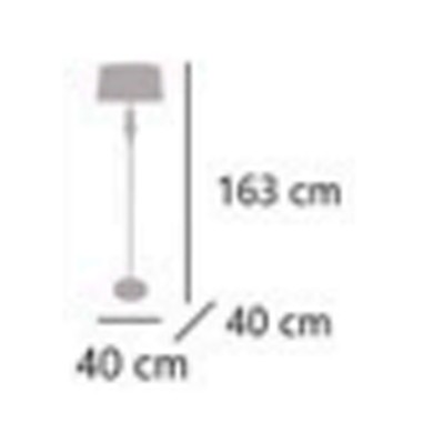 Lámpara de suelo cromo con pantalla perla