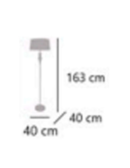 Lámpara de suelo cromo con pantalla perla