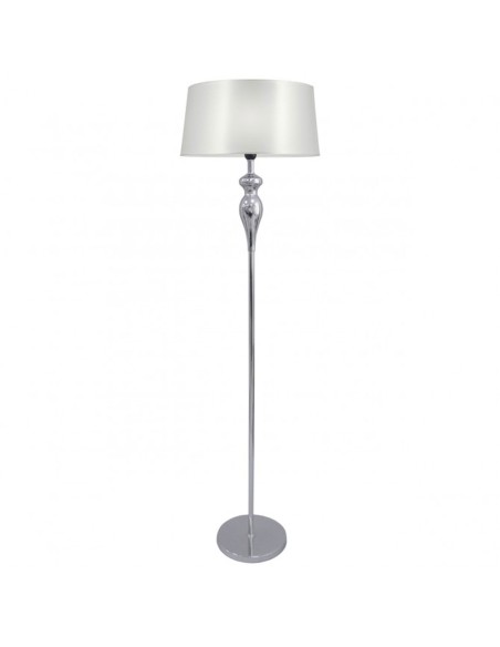 Lámpara de pie con columna cromada