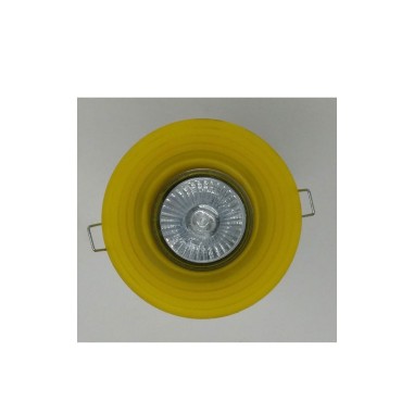 Focos Empotrar Cristal Escalonado Amarillo