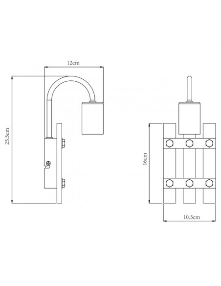 Aplique hierro y madera