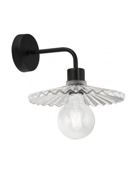 Aplique negro con cristal transparente