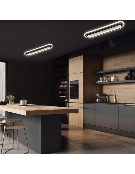 Plafón diseño negro pasillos