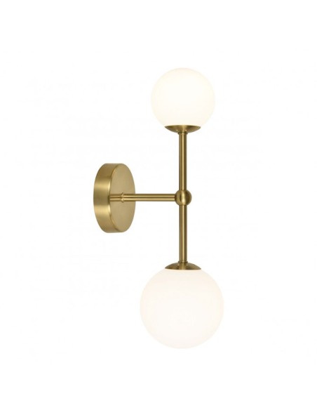 Aplique pared 2 luces latón