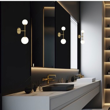 Aplique 2 luces bola cristal