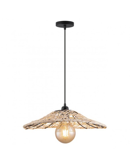 Lámpara de techo ratán y acrílico