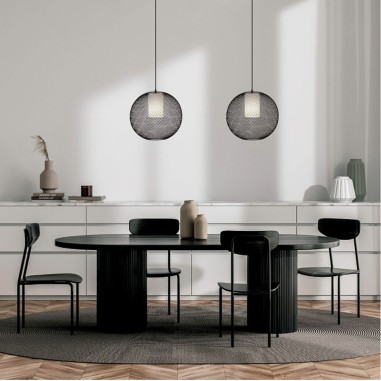 Lámpara malla con cristal