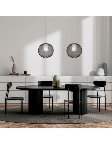 Lámpara malla con cristal