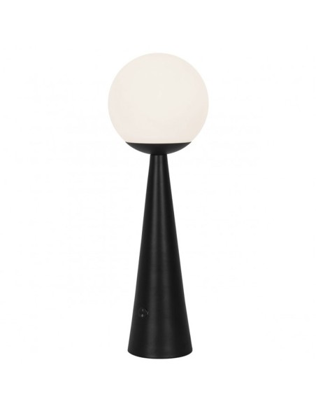 Lámpara de mesa recto negro con tulipa blanca