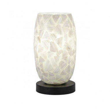 Lámpara de mesa con tulipa de cristal nacar