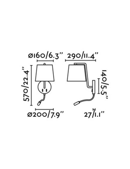 Aplique con Lector y Doble Interruptor en la Base