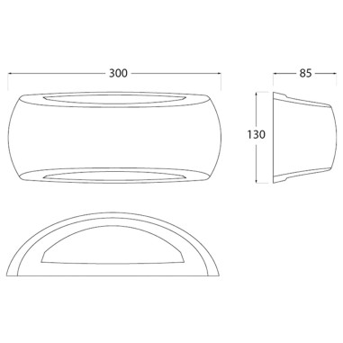 Aplique Luz Doble Sentido Resina...