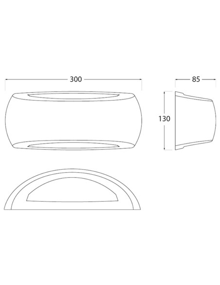 Aplique Luz Arriba y Abajo Resina Negra IP66