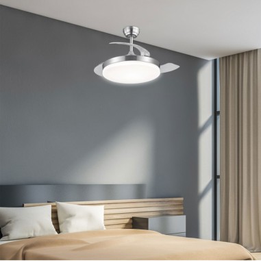 Ventilador de techo mini Malta plata satinada