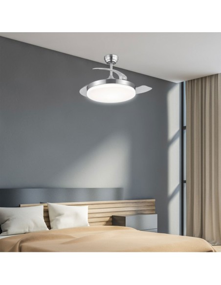 Ventilador de techo mini Malta plata satinada