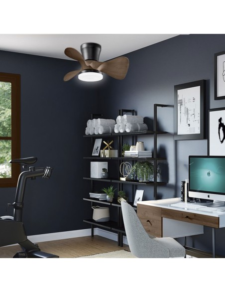 Siux ventilador de techo negro madera