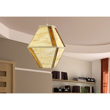 Farol de Techo Geométrico Pintado Crema