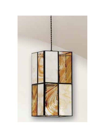 Farol Cordón Trenzado Cristal Rectangular