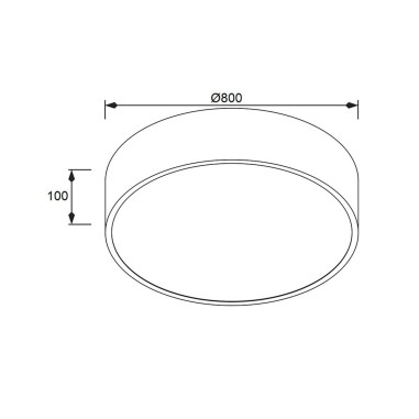 Plafón Led Negro 80 CM