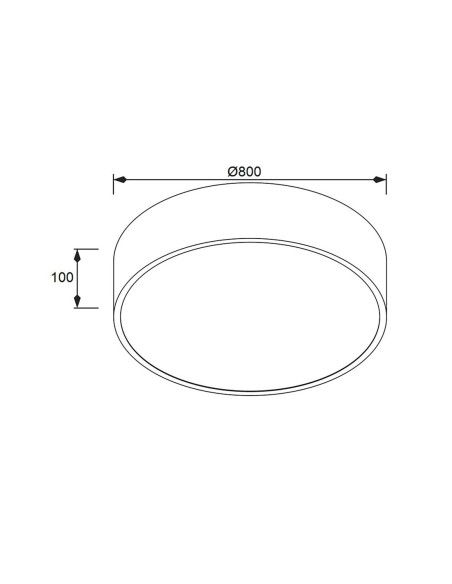 Plafón Led Negro 80 CM