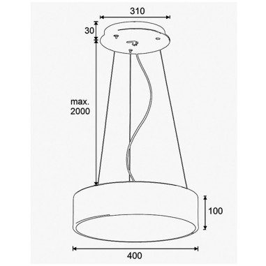 Lámpara Led Suspendida Blanca 40 CM